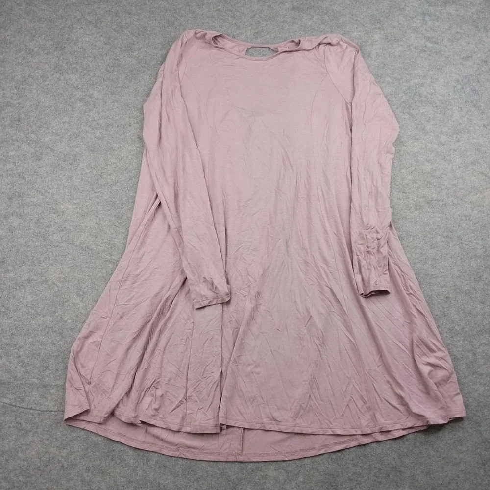 Charlotte Russe Dress Womens Small Pink Long Sleeve‎ Swing Tunic Rayon Casual